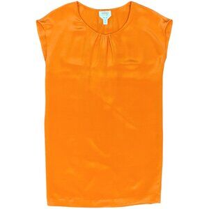 EUC Women's TALBOTS Petites Pure Silk Lined Shift Dress Orange |‎ Size 4